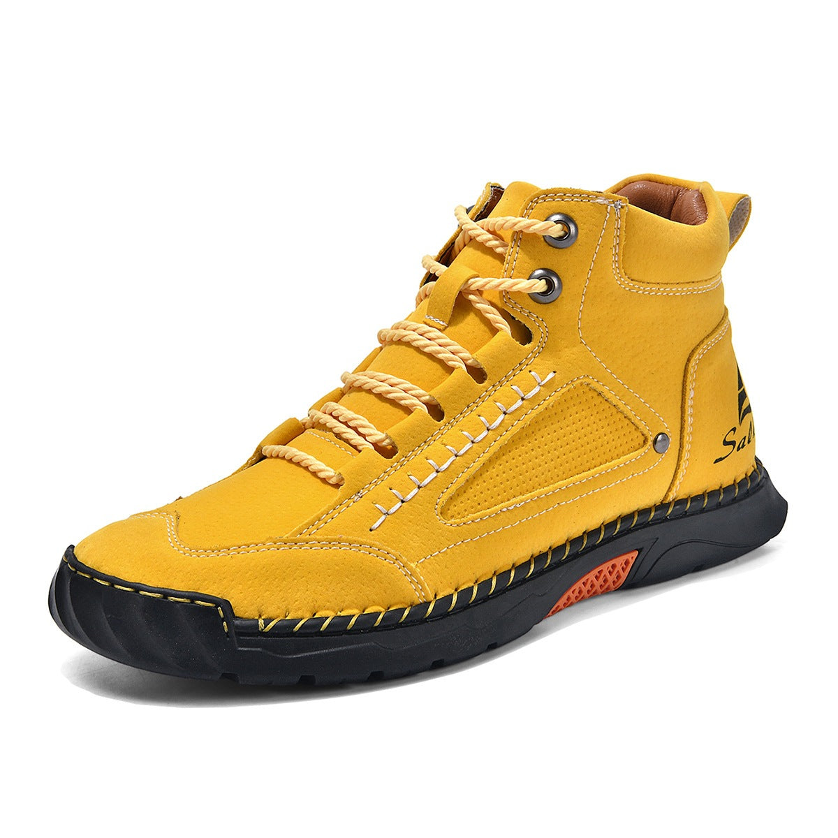 Men's Hand-Stitched Flat Plus Size Lace-Up High-Top Sneakers High-Top Casual Shoes