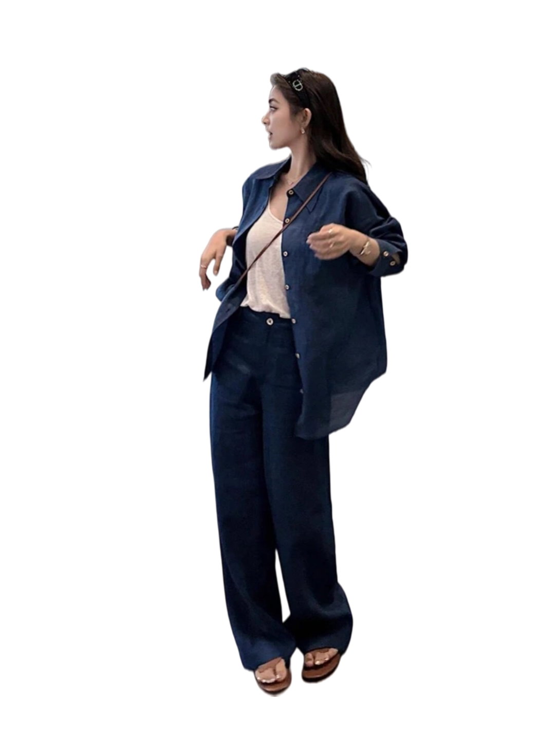 Women's Summer Cotton-Linen Quiet-Luxury Retro Casual Sheer Cover-Up Shirt for Pool Days Beach Vacation Travel Spring Summer Date Night