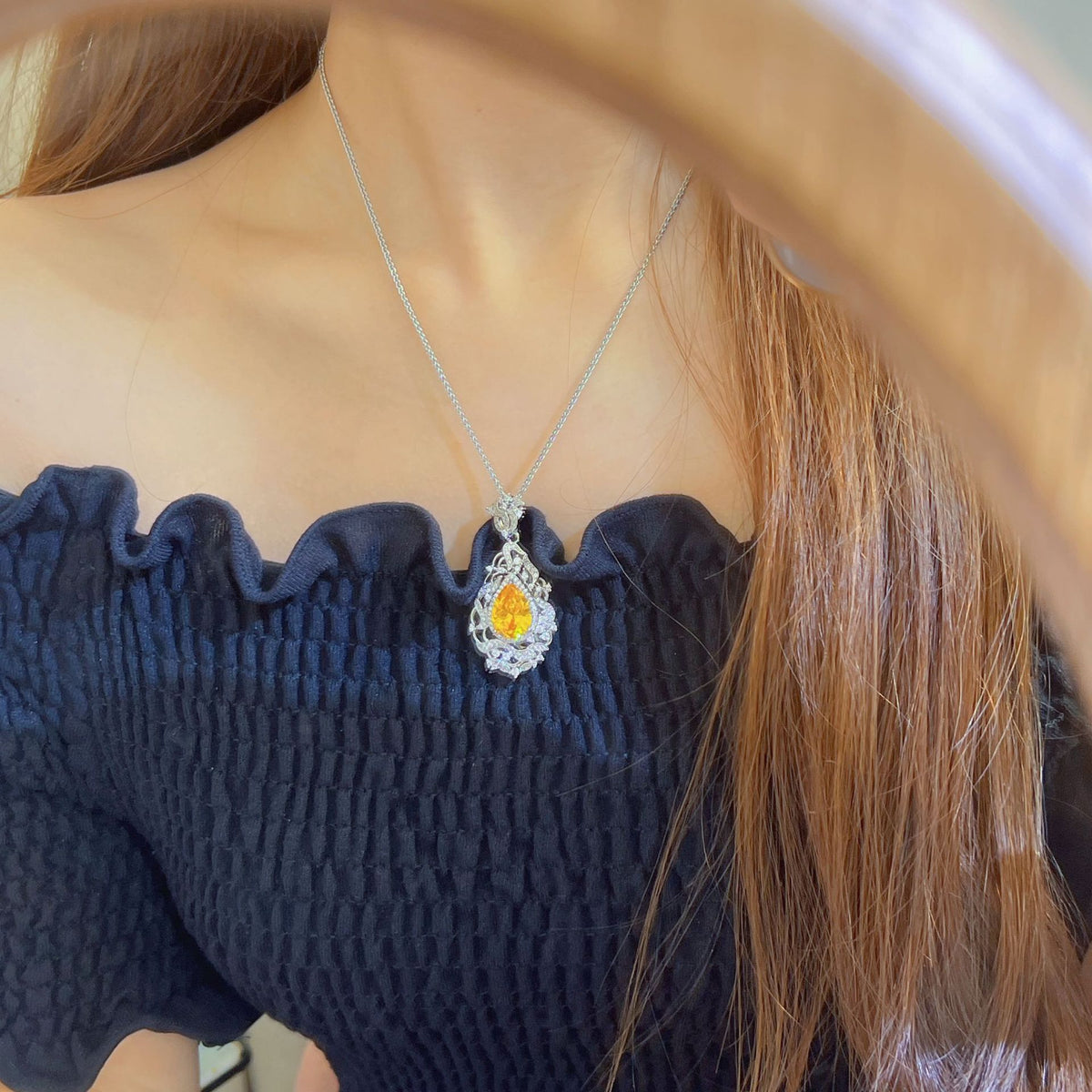 Crystal lace jewelry set by Yoshan, detail view 5