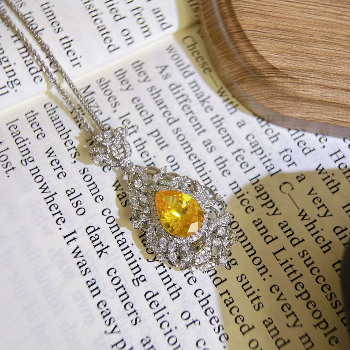 Yellow crystal lace jewelry set by Yoshan
