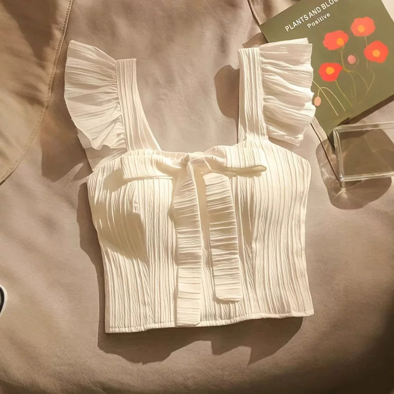 Women's White Sleeveless Vest Everyday Fashion Outfit Everyday Fashion Style for Women