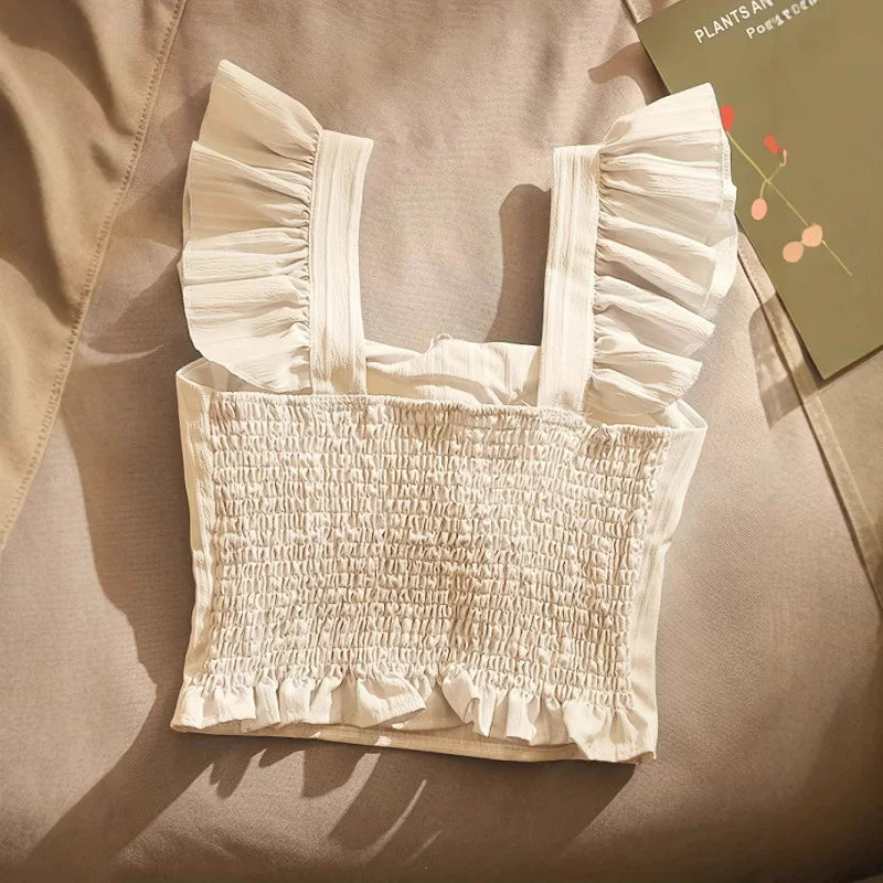 Women's White Sleeveless Vest Everyday Fashion Outfit Everyday Fashion Style for Women