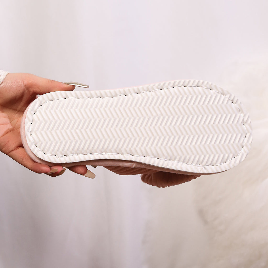 Women's Bow Fleece-lined Slippers Outdoor Mules Casual Everyday Wear Womenswear