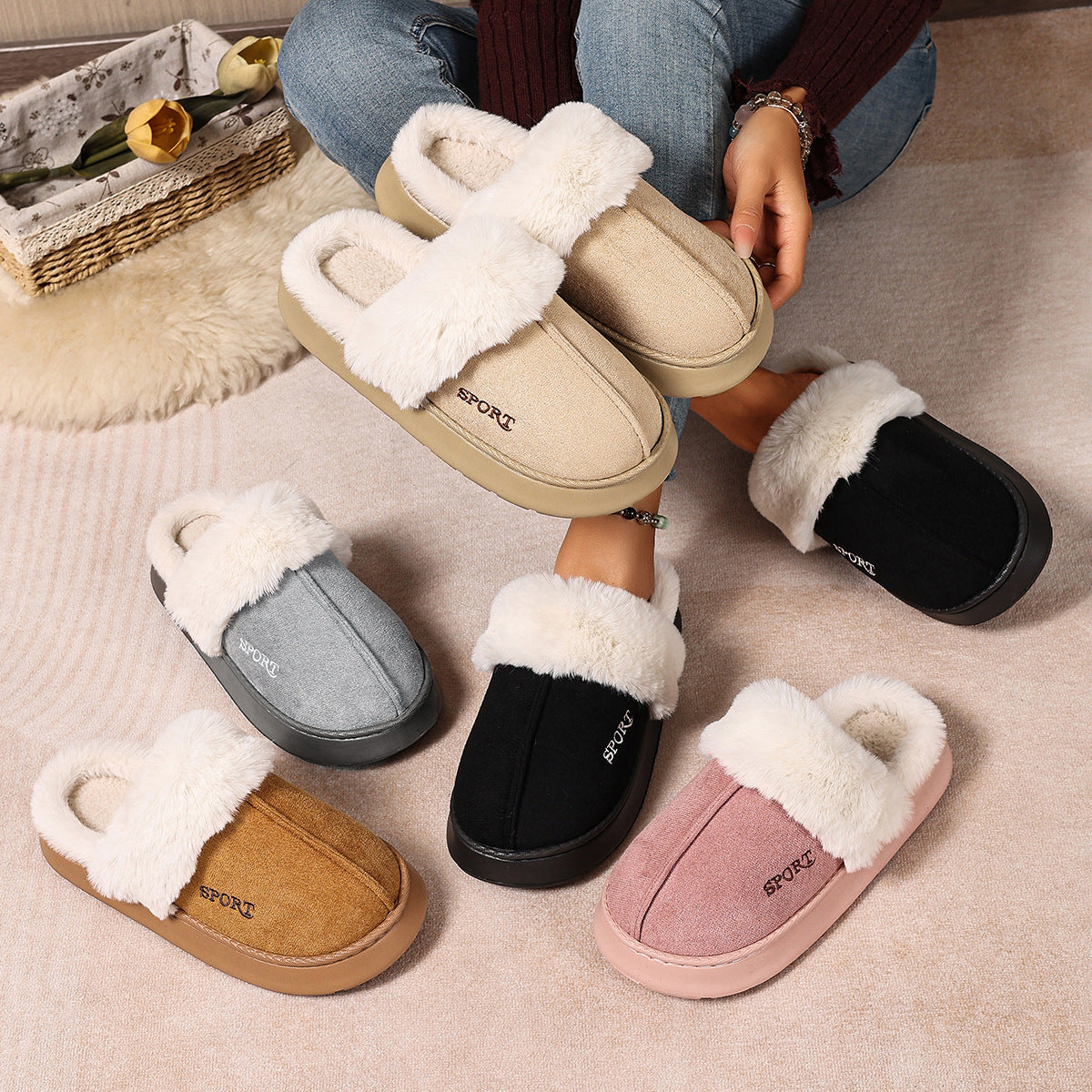 Women's Plush Fleece-lined Winter Sneakers Casual Everyday Wear Womenswear