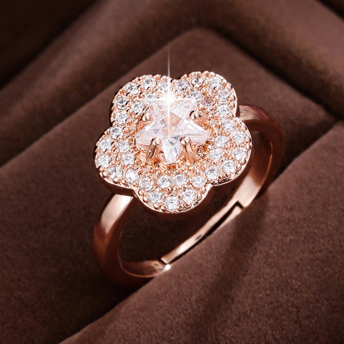 Gold cubic zirconia jewelry set by Yoshan, view 2