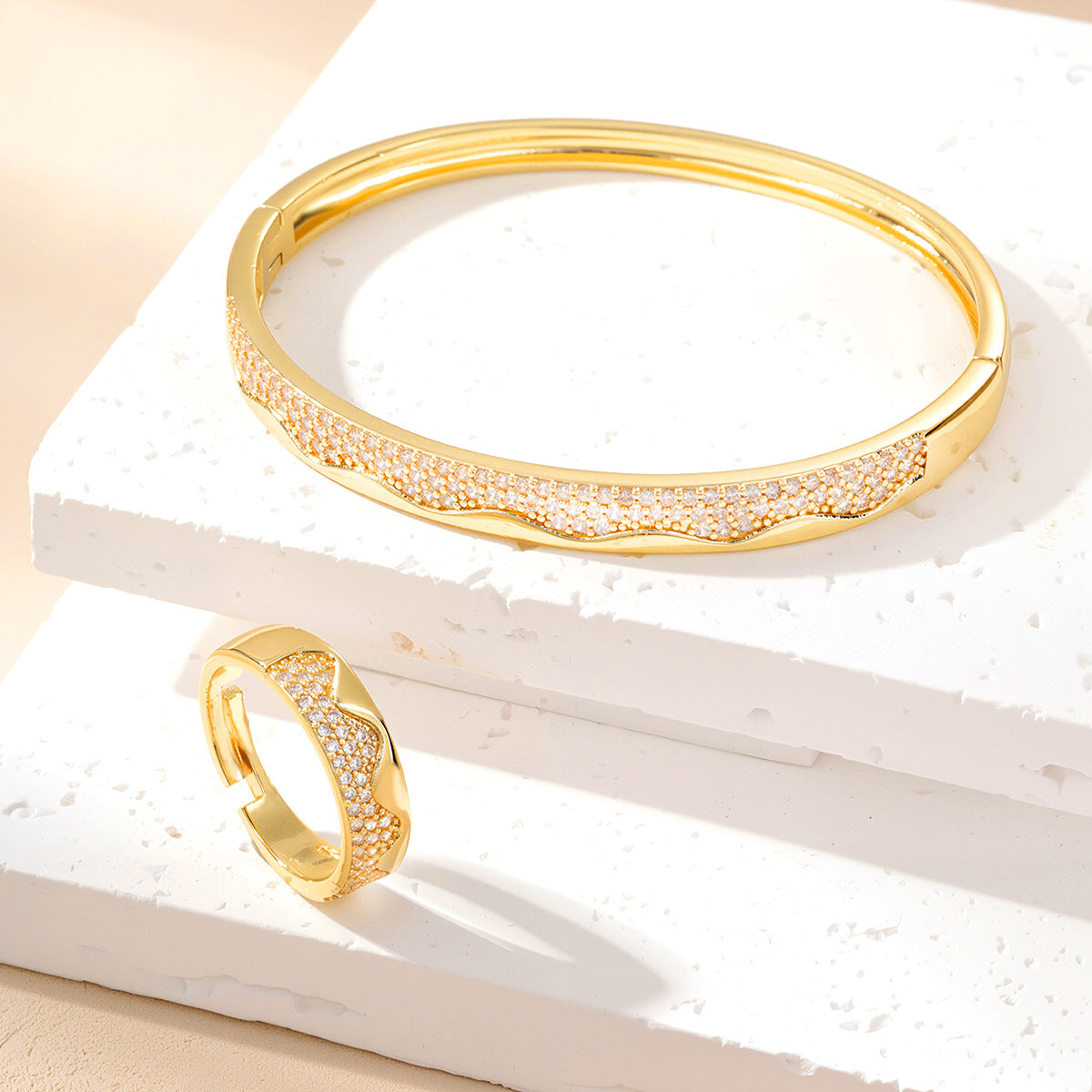 Gold cuff bracelet by Yoshan