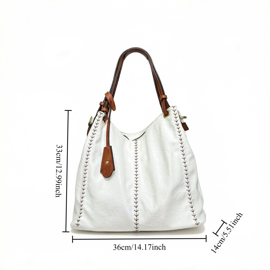 Women's Large-capacity Retro Shoulder Bag for Everyday Use Travel Work Versatile Office School