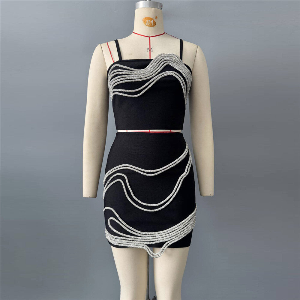 Women's Evening Dress Formal Midi Dress for Black Tie Wedding Guest Cocktail Party Prom Date Night