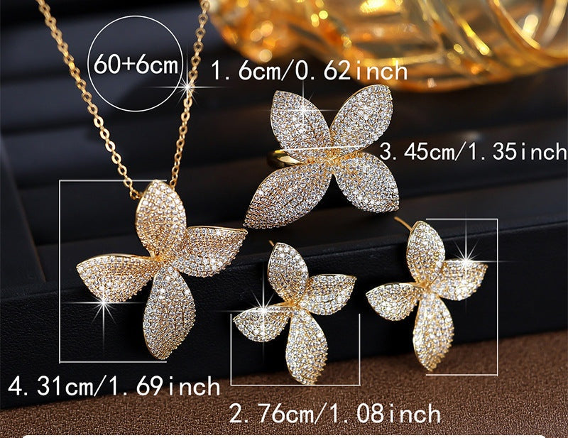 Cubic zirconia stud earrings by Yoshan, detail view 2