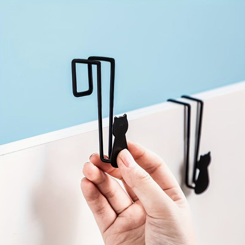 Metal Cartoon Cat Wall Hook Entryway Coat Hook Storage Bin Home Organizer Kitchen