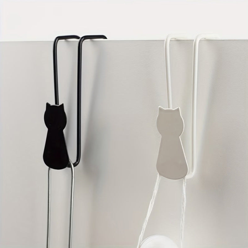 Metal Cartoon Cat Wall Hook Entryway Coat Hook Storage Bin Home Organizer Kitchen