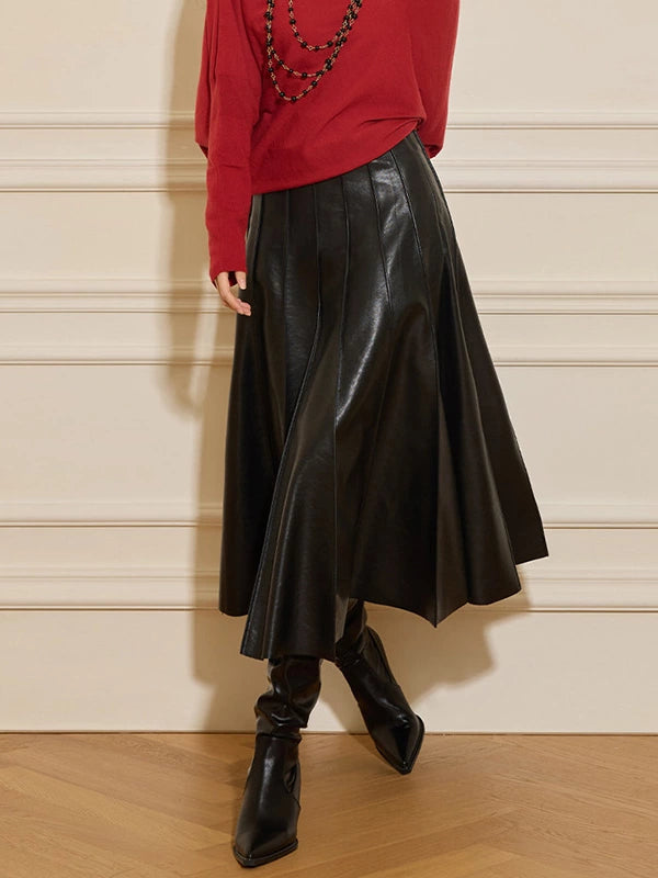 Women's Waist-defining Leather-look Slim-fit Midi French-inspired Clothing Top Weekend Everyday Slimming