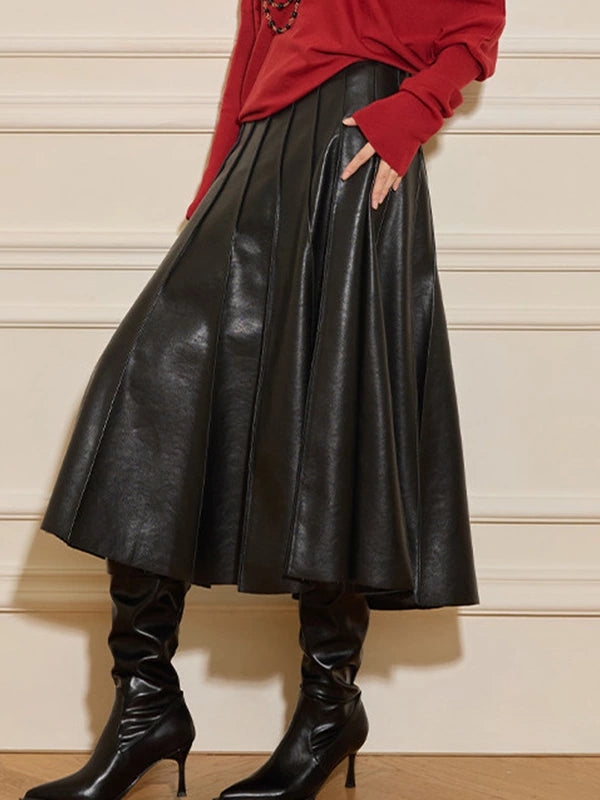Women's Waist-defining Leather-look Slim-fit Midi French-inspired Clothing Top Weekend Everyday Slimming