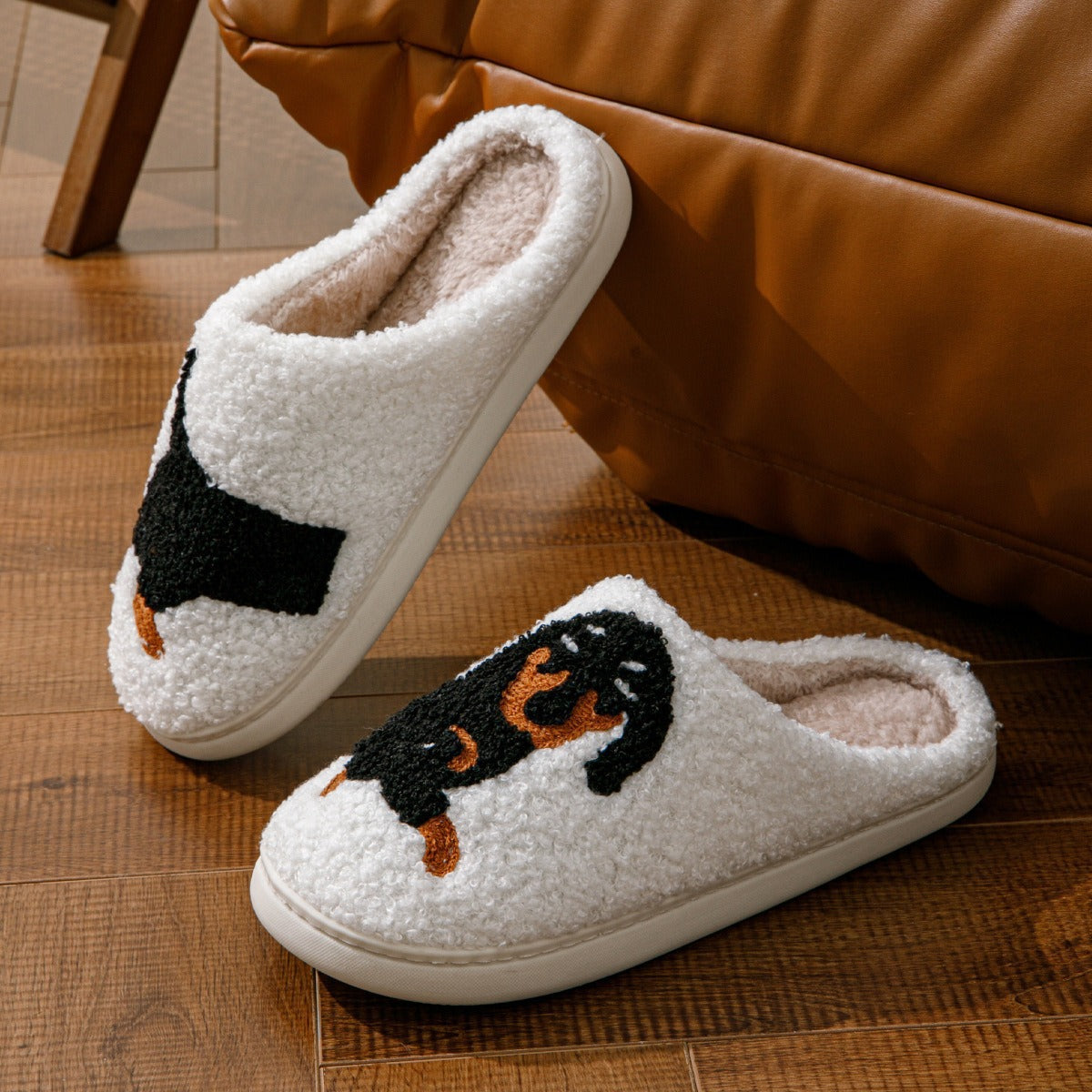 Women's Plush Fleece-lined Soft Sole Outdoor Slippers Outdoor Mules