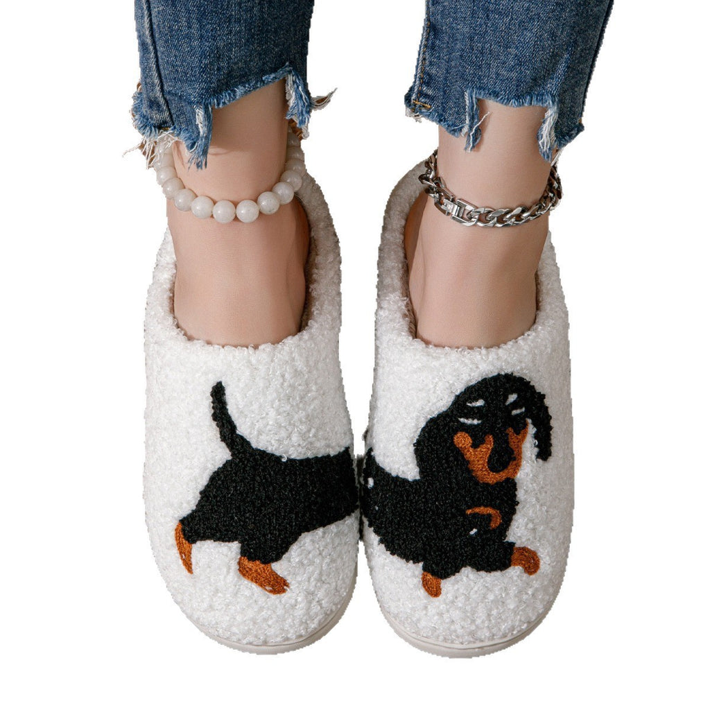 Women's Plush Fleece-lined Soft Sole Outdoor Slippers Outdoor Mules