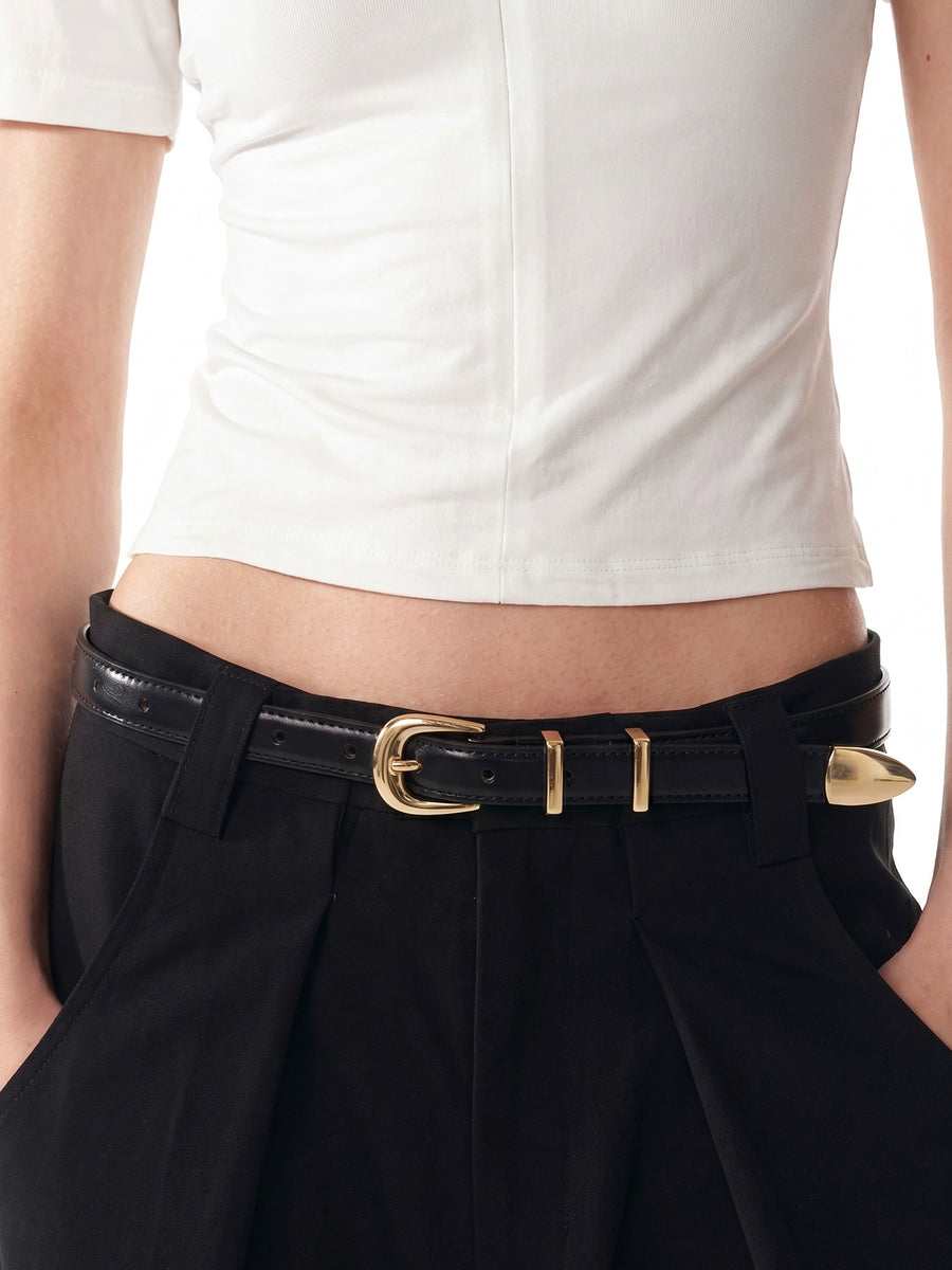 Women's Metal Korean-style Waist Belt for Date Night Gift Party Premium Designer Versatile Office Everyday