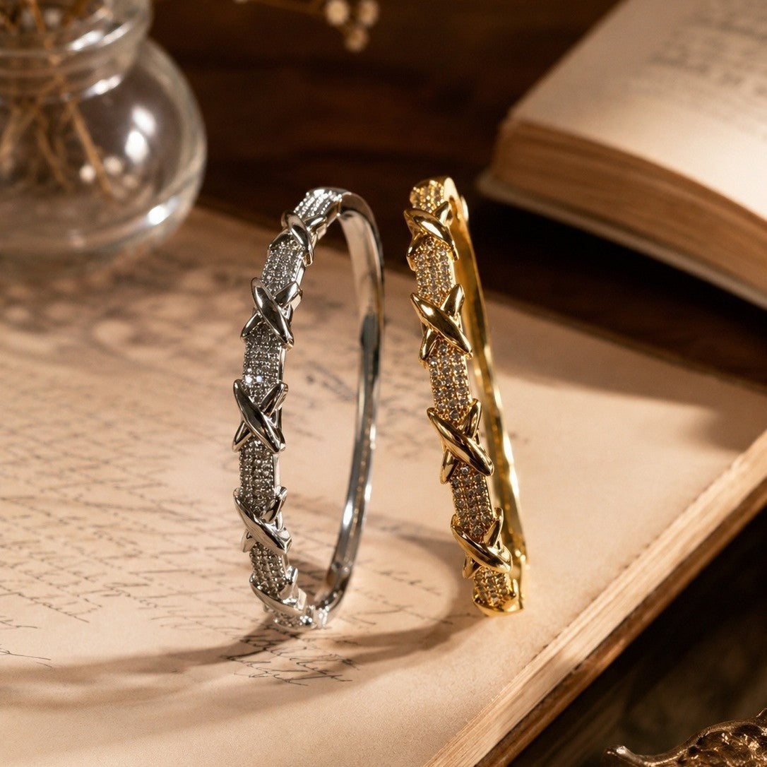 Geometric cuff bracelet by Yoshan, detail view 3