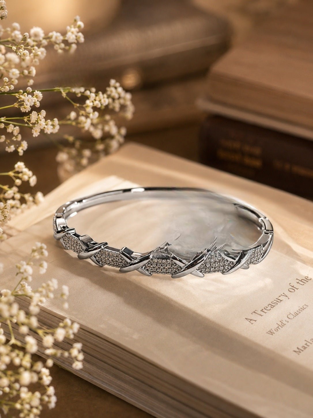 Silver geometric cuff bracelet by Yoshan