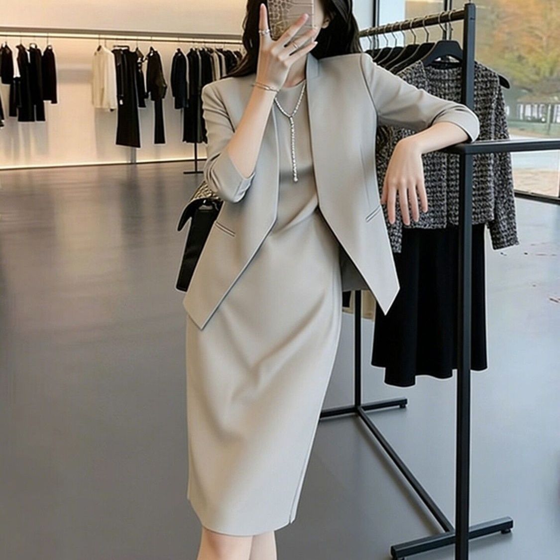 Women's Elegant Business Suit Set Workwear Two-piece Set Office Outfit