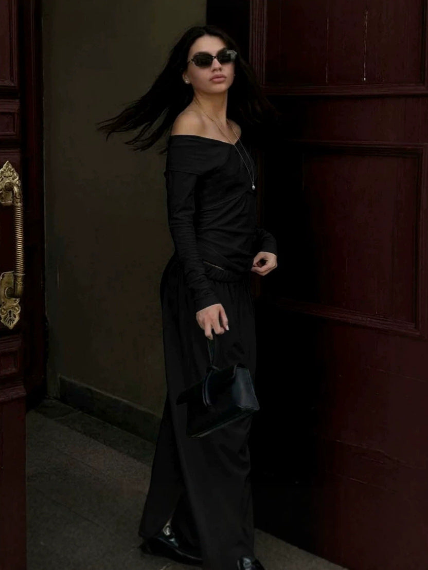 Women's Workwear Long Sleeve Wide-leg Pants Set Casual Everyday Wear Womenswear
