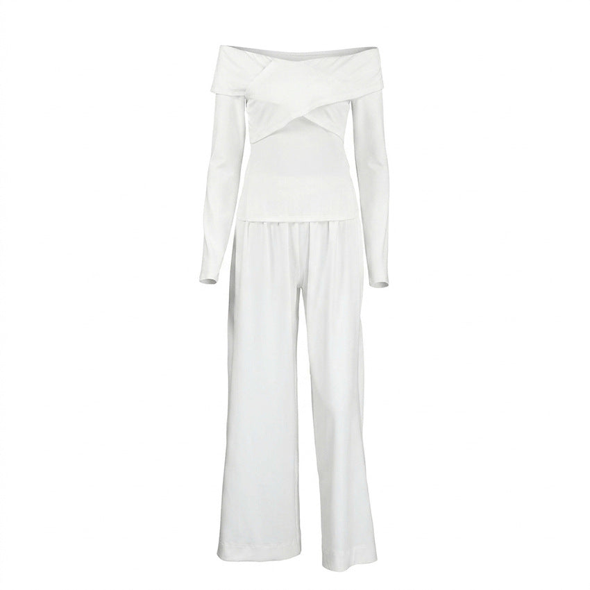 Women's Workwear Long Sleeve Wide-leg Pants Set Casual Everyday Wear Womenswear