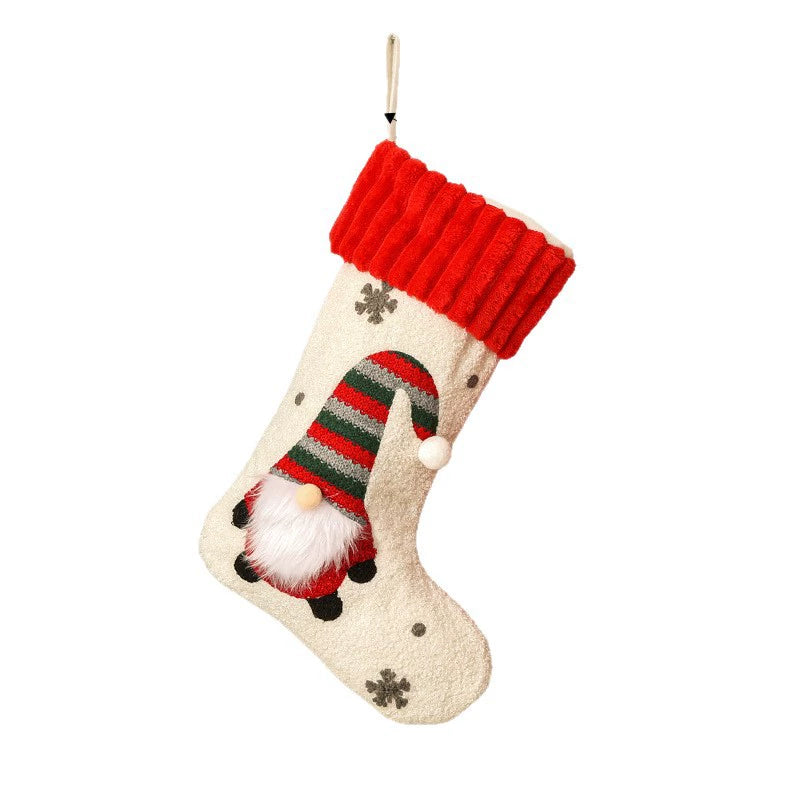 Plush Faceless Rudolph Christmas Stocking, Soft Holiday Candy Holder for Tree Fireplace and Gifting