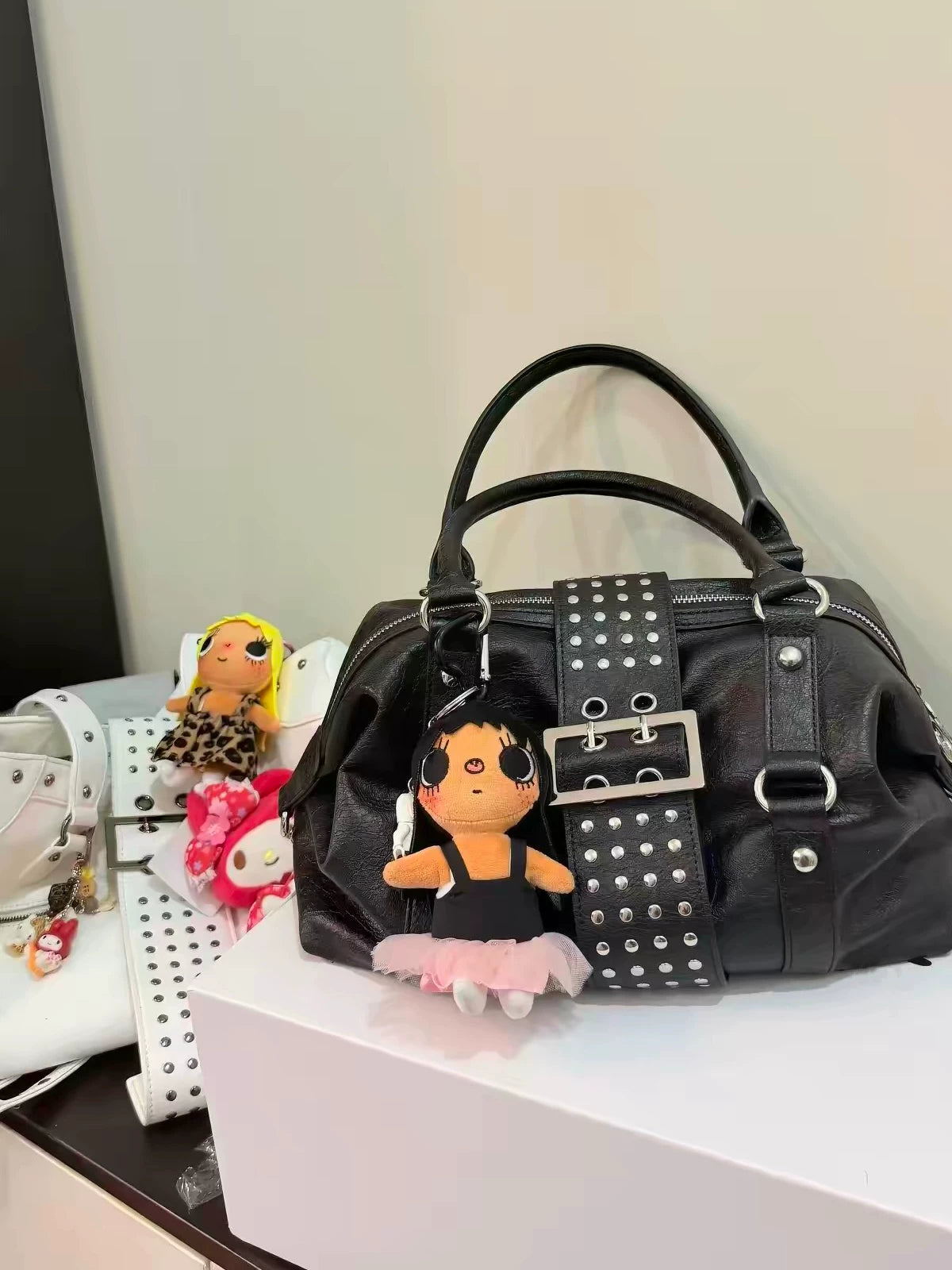 Women's Studded Summer Office Designer Workwear Boston Bag Pillow Handbag Purse Work Travel Everyday Purse
