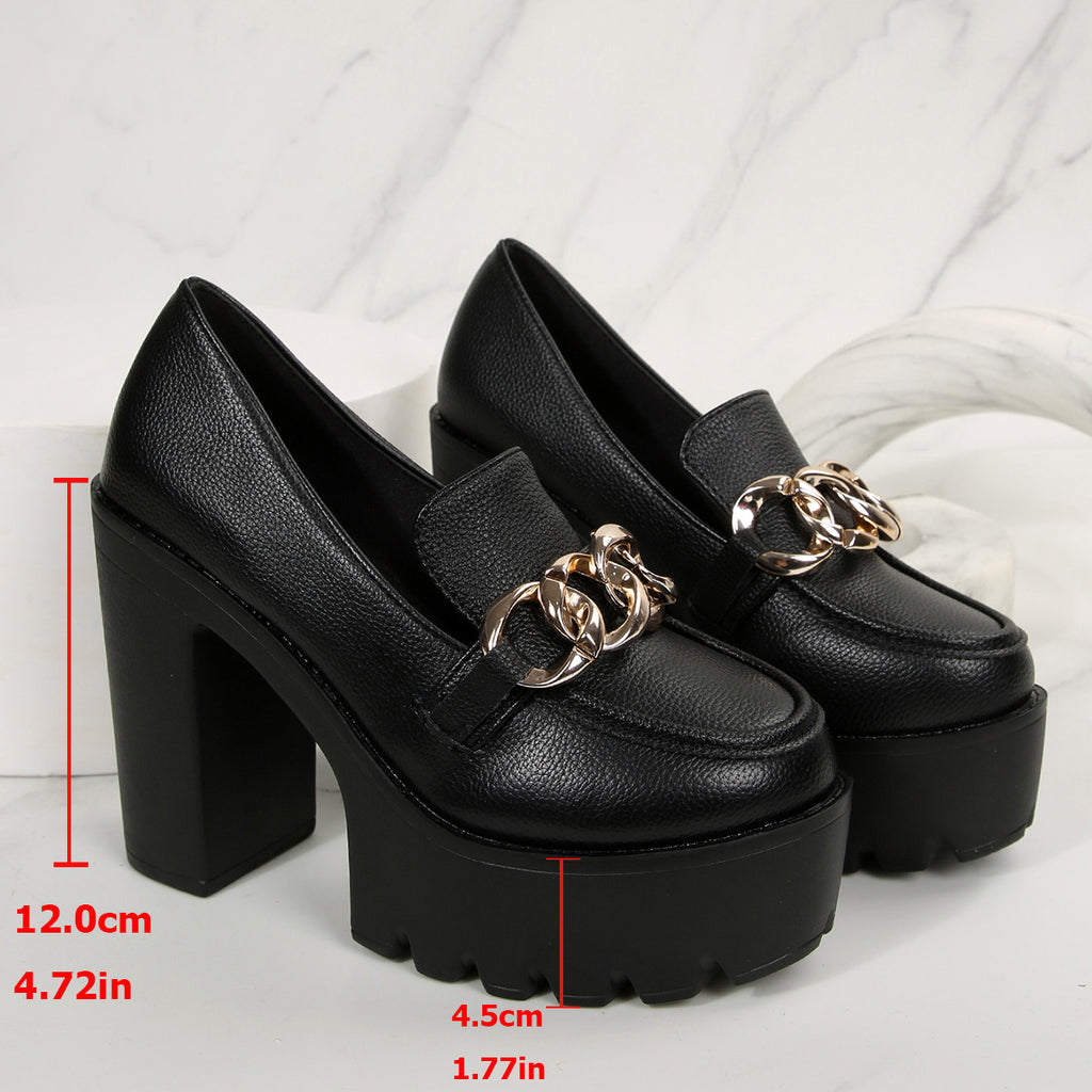 Women's Chunky Sole Block Heel Plus Size Mary Jane Pumps Strap Dress Heels Office