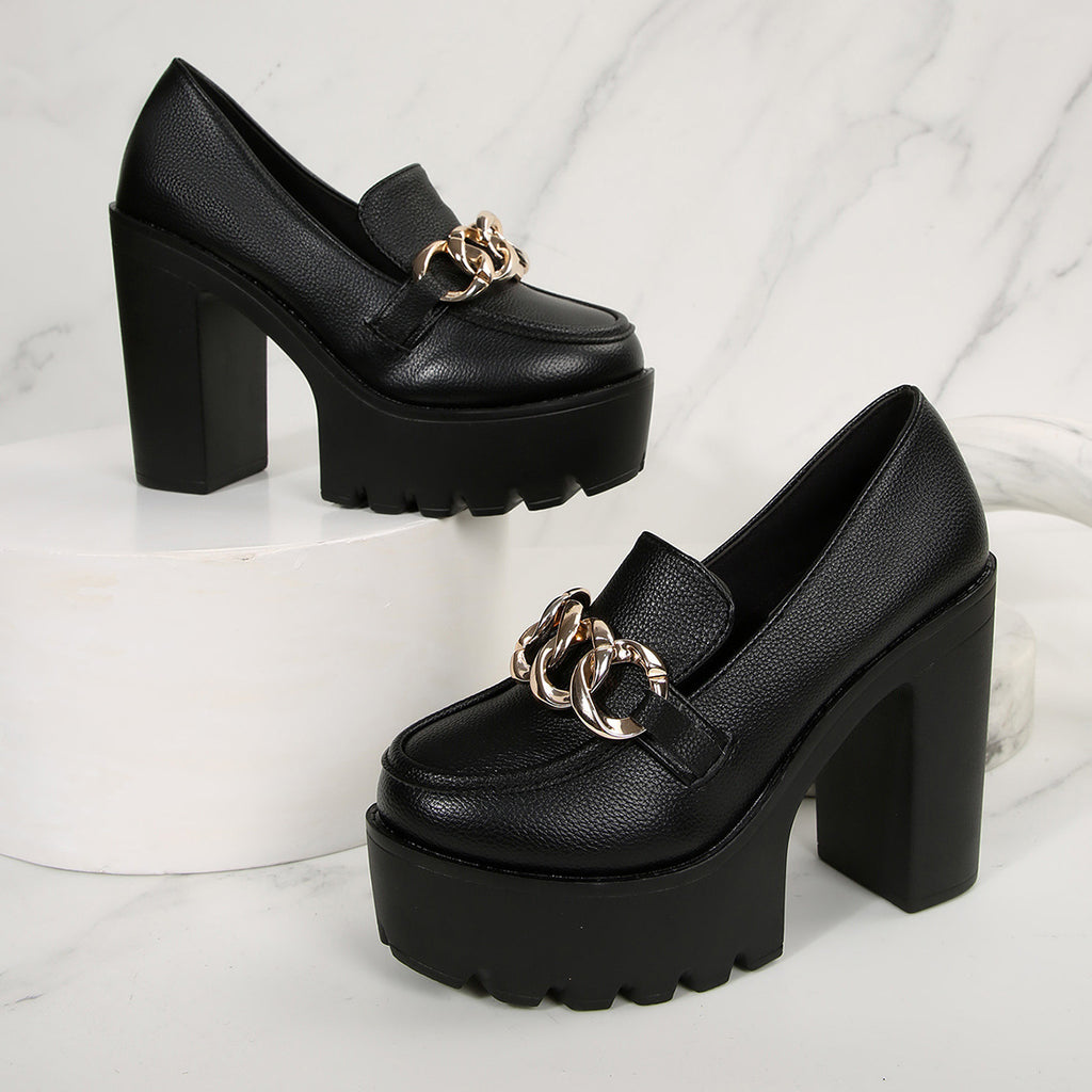 Women's Chunky Sole Block Heel Plus Size Mary Jane Pumps Strap Dress Heels Office