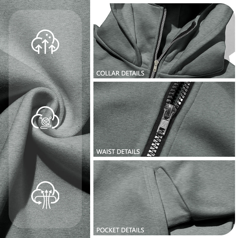 Men's Fleece-Lined Plus Size Casual Hoodie Sweatshirt Pullover Travel