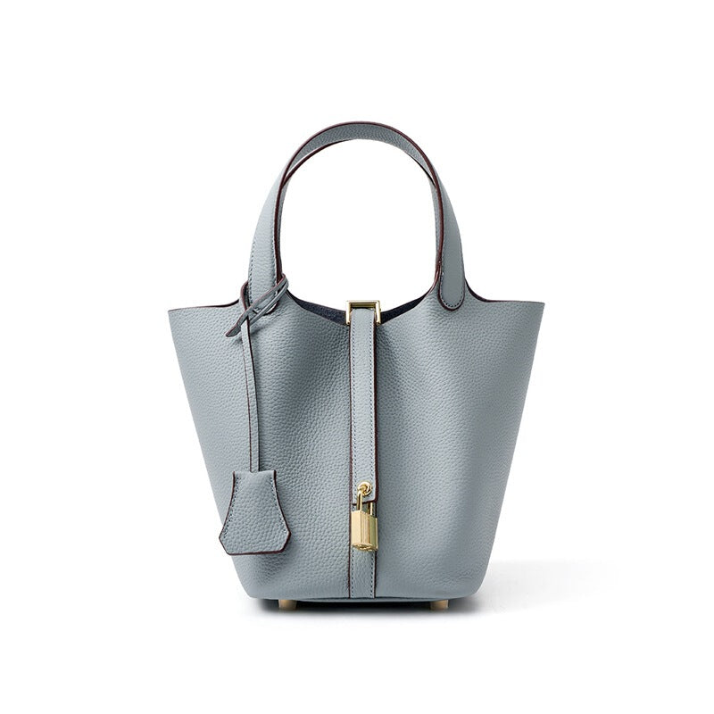 Women's Large-capacity Leather Bucket Bag Drawstring Shoulder Purse Hobo for Everyday Use Travel Work Premium Office School