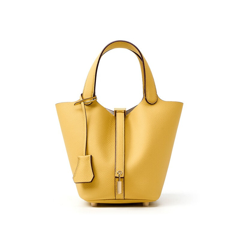 Women's Large-capacity Leather Bucket Bag Drawstring Shoulder Purse Hobo for Everyday Use Travel Work Premium Office School