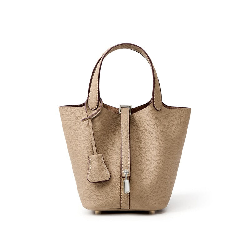 Women's Large-capacity Leather Bucket Bag Drawstring Shoulder Purse Hobo for Everyday Use Travel Work Premium Office School