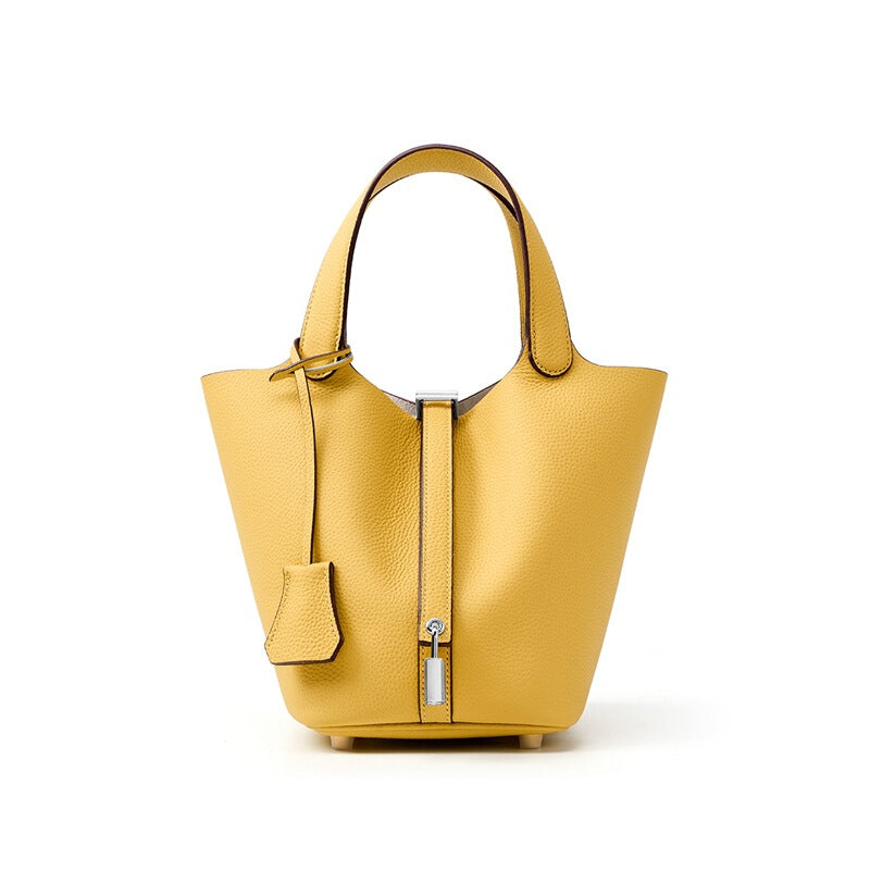 Women's Large-capacity Leather Bucket Bag Drawstring Shoulder Purse Hobo for Everyday Use Travel Work Premium Office School