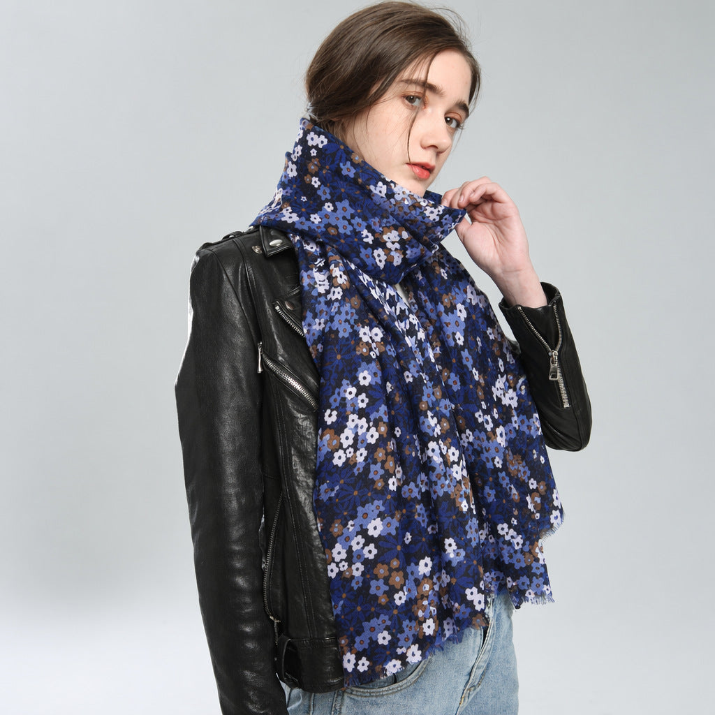Women's Winter Cotton-Linen Thickened Fleece-Lined Shawls Scarves Scarf Fashion Wrap