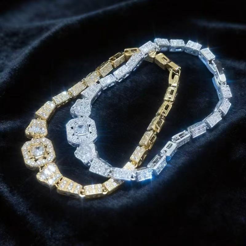 Cubic zirconia cuff bracelet by Yoshan, detail view 5
