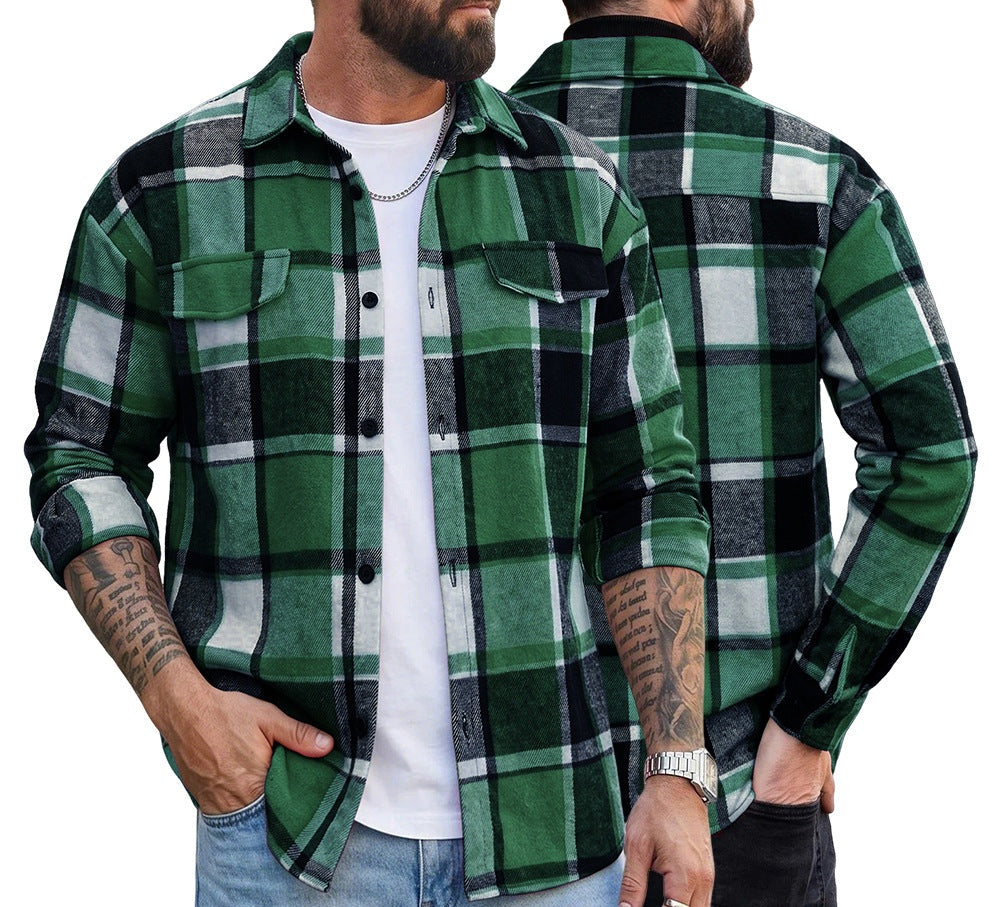 Men's Lapel Plus Size Long Sleeve Casual Shirt Button Office Weekend Everyday Blouse