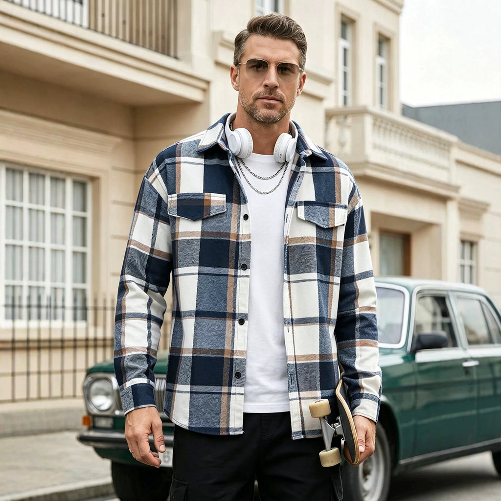 Men's Lapel Plus Size Long Sleeve Casual Shirt Button Office Weekend Everyday Blouse
