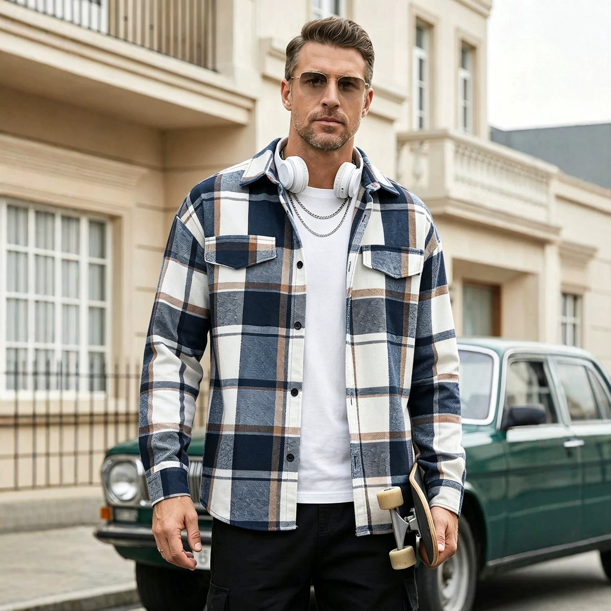 Men's Lapel Plus Size Long Sleeve Casual Shirt Button Office Weekend Everyday Blouse