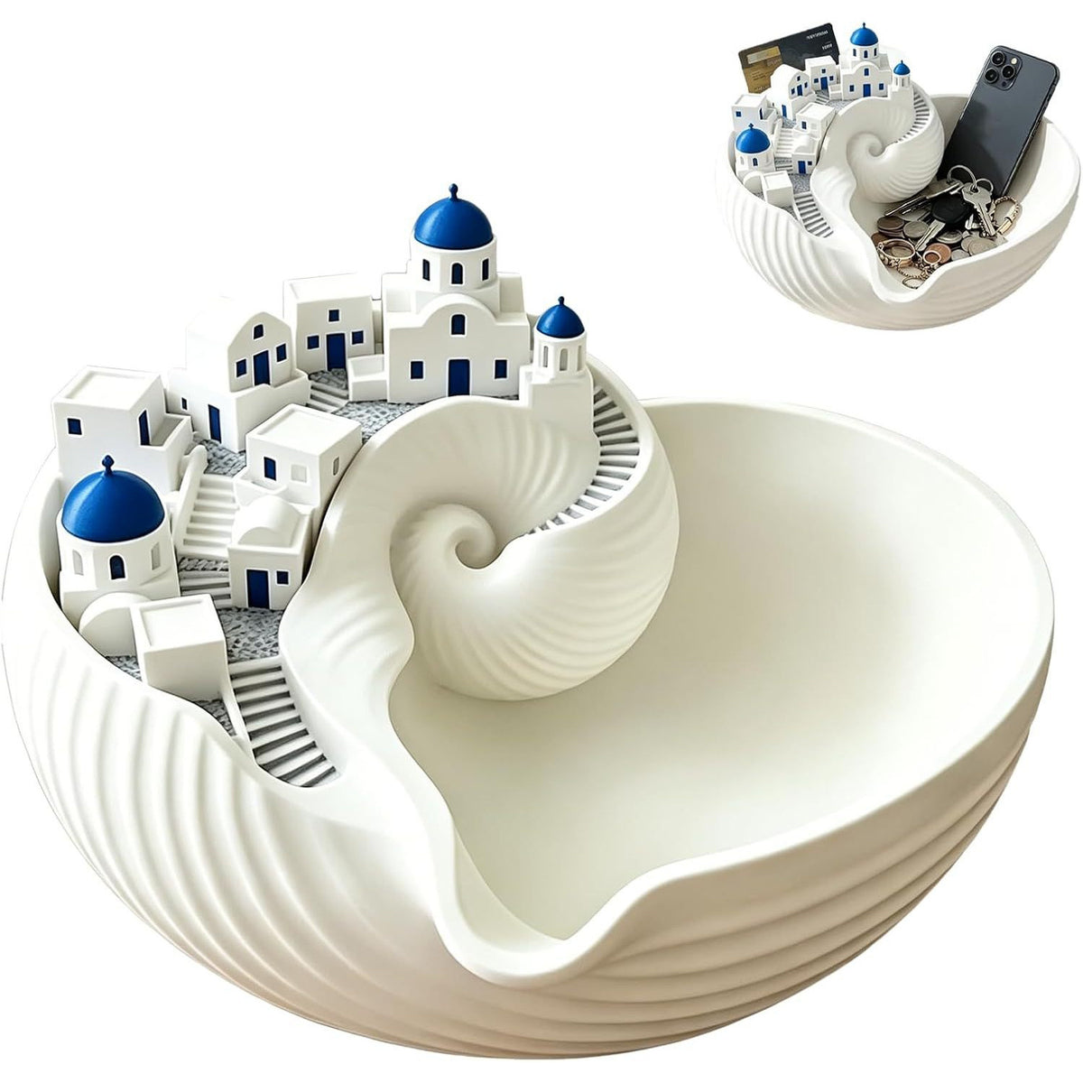 Shell Catchall Bowl Entryway Key Storage Bin Home Organizer Kitchen Wall Coat Hook