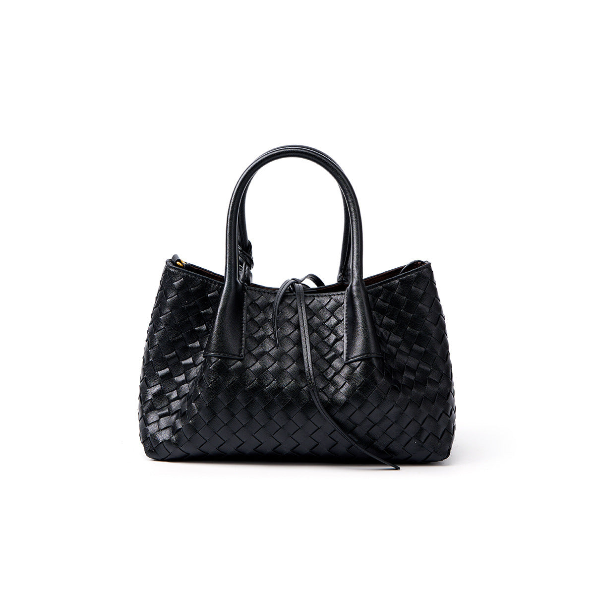 Women's Large-capacity Woven Handcrafted Leather Casual Tote Bag Shoulder Crossbody Purse Versatile Work and Travel Office