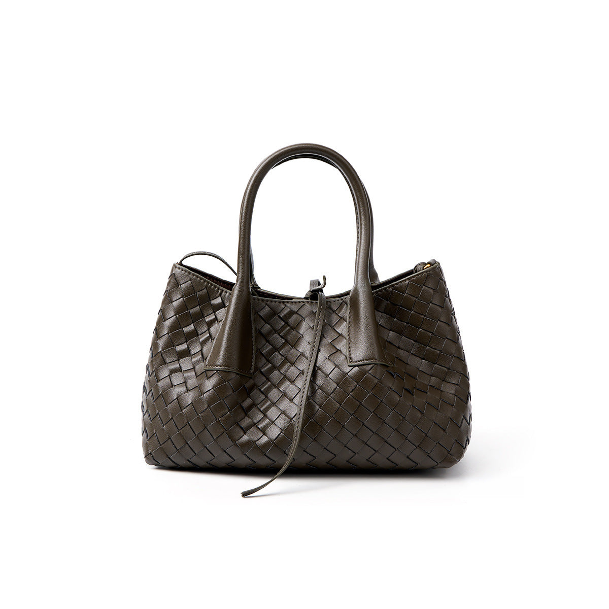 Women's Large-capacity Woven Handcrafted Leather Casual Tote Bag Shoulder Crossbody Purse Versatile Work and Travel Office