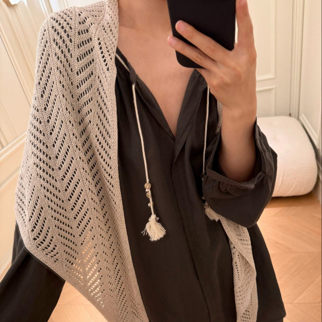 Women's Spring Summer Knit Fleece-Lined Cutout Shawls Scarves Scarf Fashion Wrap