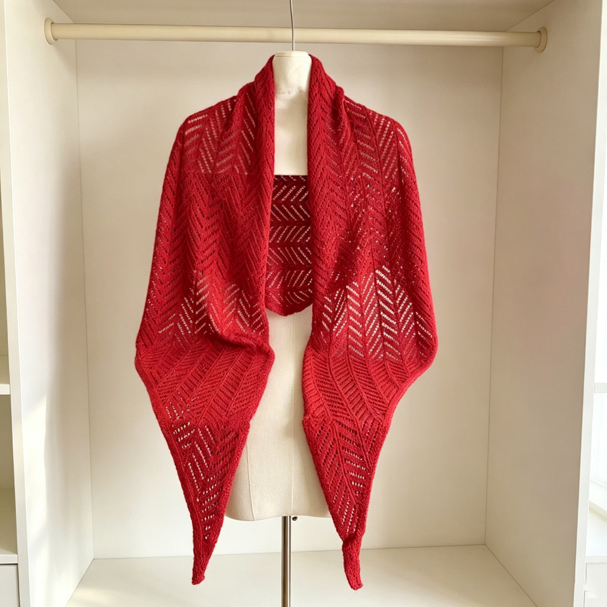 Women's Spring Summer Knit Fleece-Lined Cutout Shawls Scarves Scarf Fashion Wrap