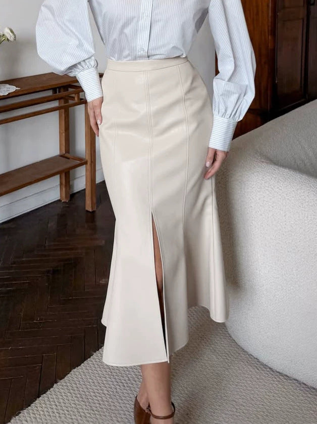 Women's Mermaid High-waist Slimming Midi Elegant French-inspired Evening Gown Formal Party Dress Cocktail Dress