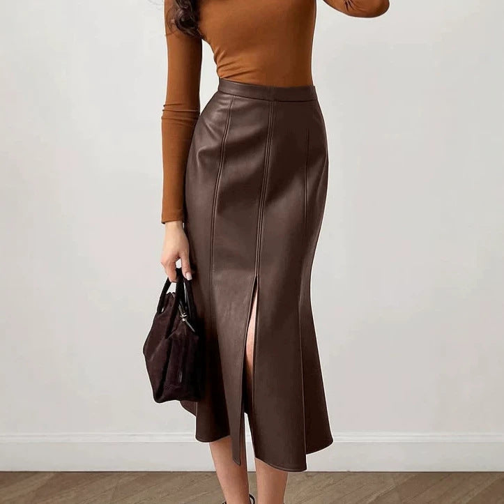Women's Mermaid High-waist Slimming Midi Elegant French-inspired Evening Gown Formal Party Dress Cocktail Dress