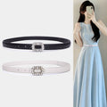 Women's Leather Crystal Dress Belt Waist for Date Night Gift Party Premium Versatile Designer Office Everyday