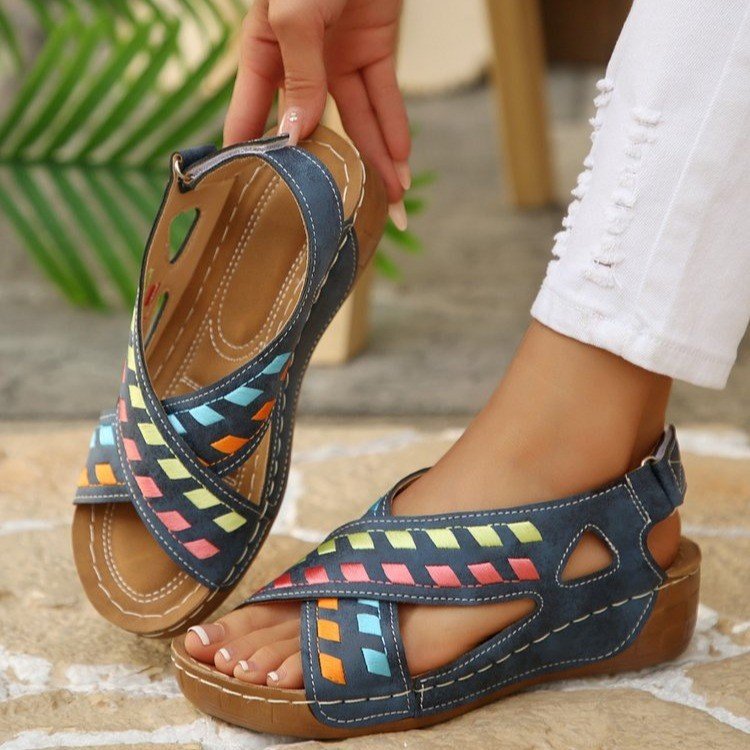Women's Summer Chunky Sole Open Toe Beach Roman Casual Sandals Vacation Wedding Guest