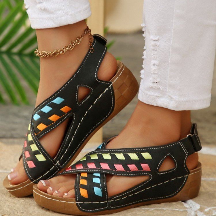 Women's Summer Chunky Sole Open Toe Beach Roman Casual Sandals Vacation Wedding Guest