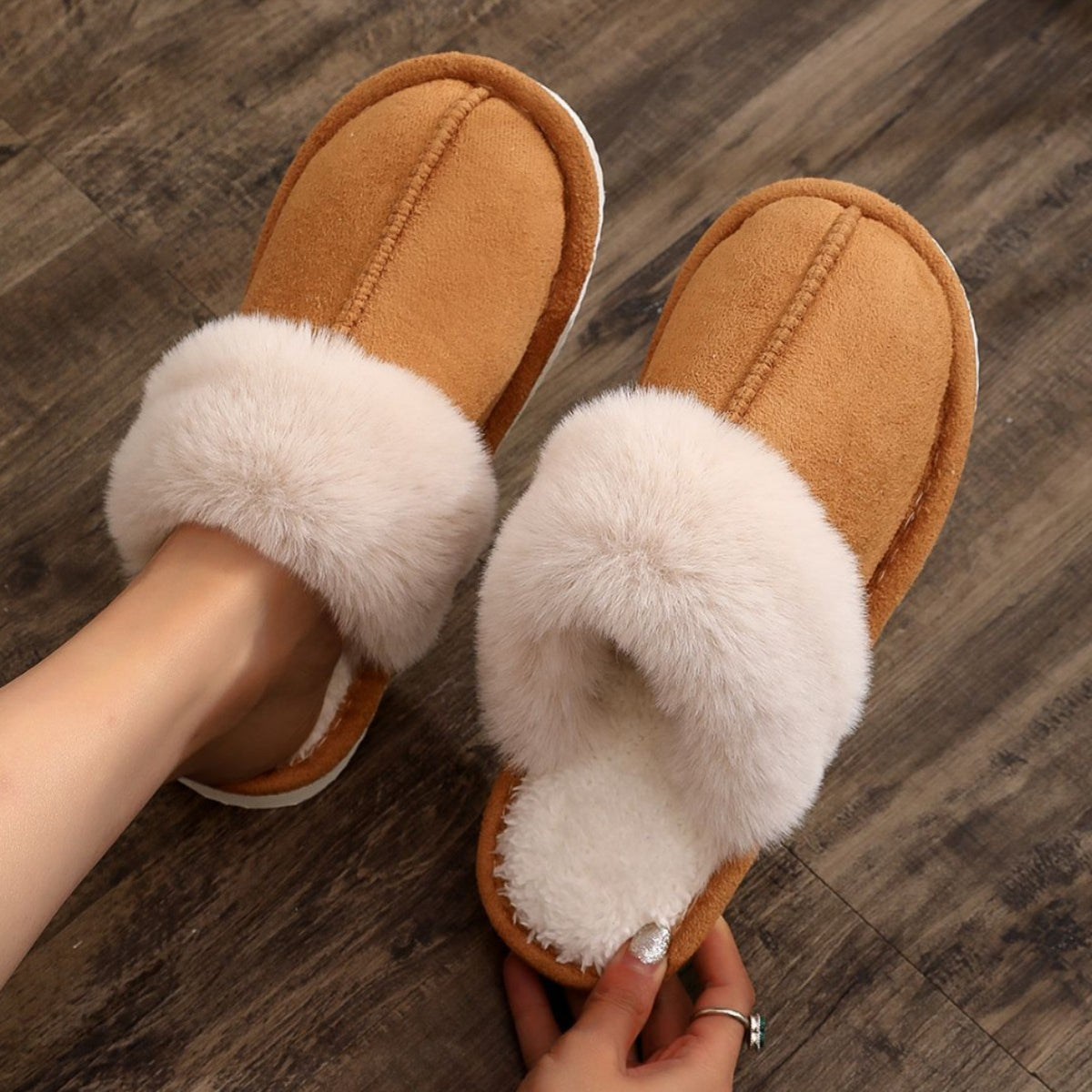 Women's Closed Toe Fleece-lined Slippers Outdoor Mules Casual Everyday Wear Womenswear